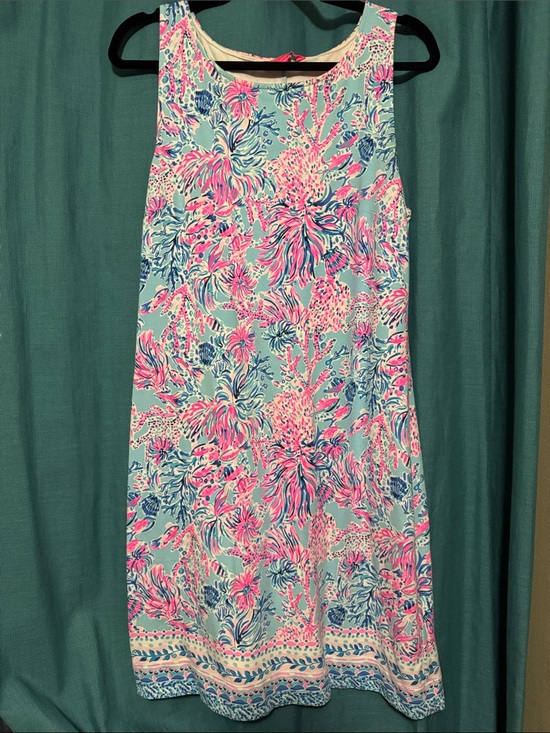 Lilly Pulitzer Dresses & Skirts - Lilly Pulitzer Larsenn Stretch Terry Shift Dress in Celestial Blue Seek and Sea
